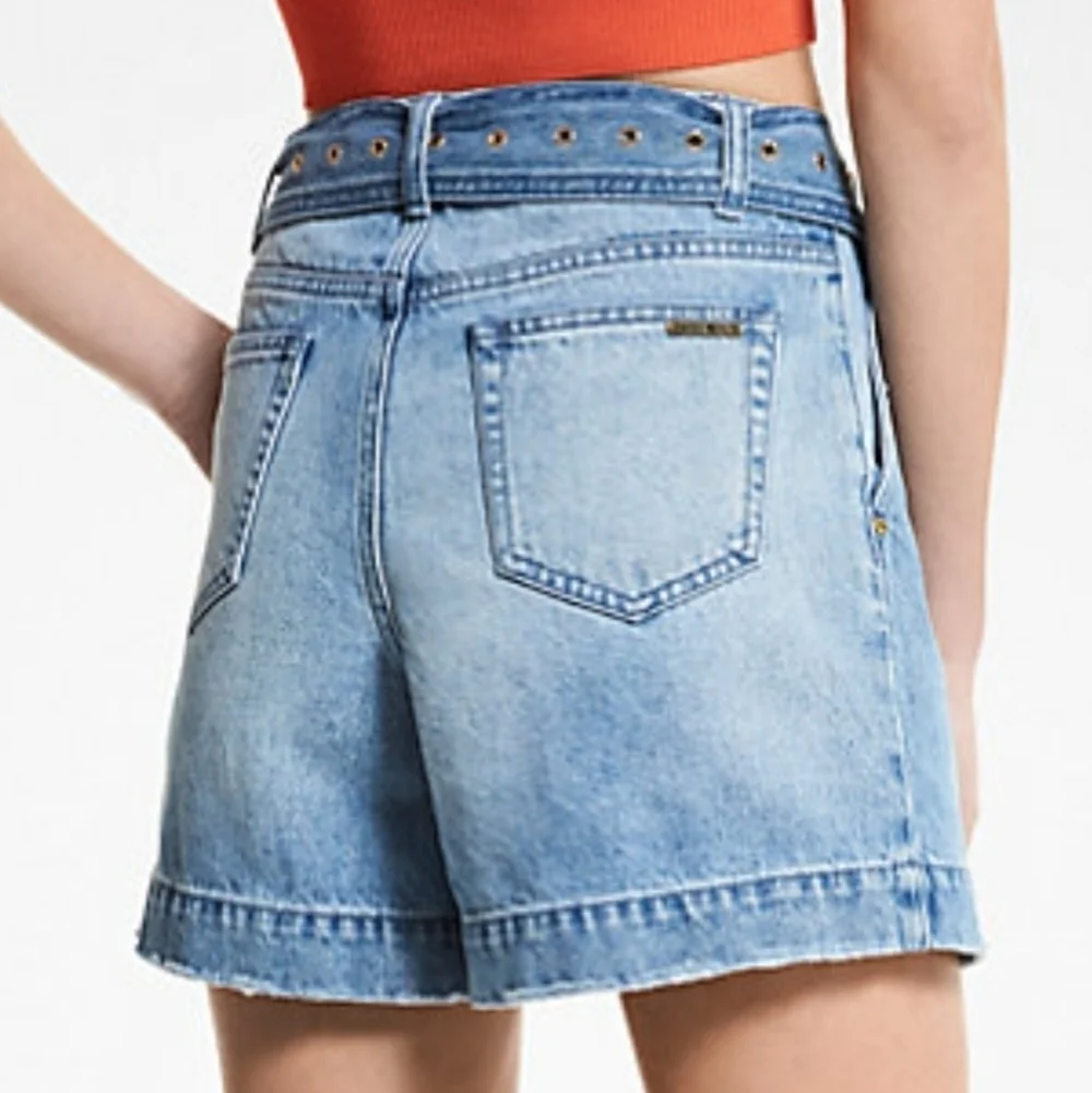 Michael Kors Light Blue Belted Jean Shorts Size 6
